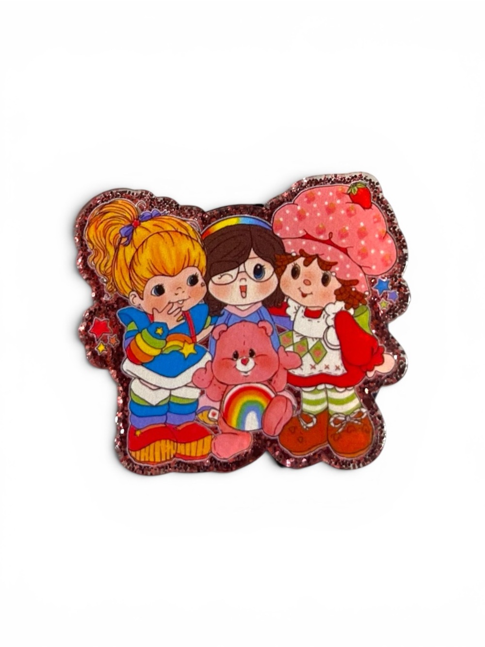 Pink Rainbow Friends Kids Toy Sticker PopSocket